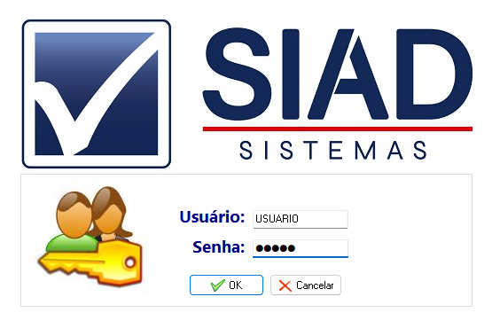 Tela do SIAD — etapa 1: Entrar no SIAD